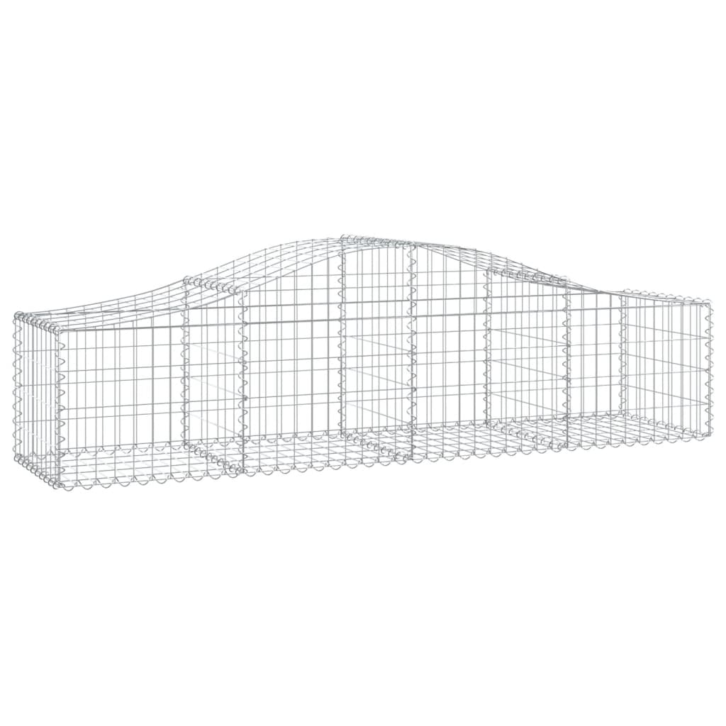 buede gabionkurve 2 stk. 200x50x40/60 cm galvaniseret jern