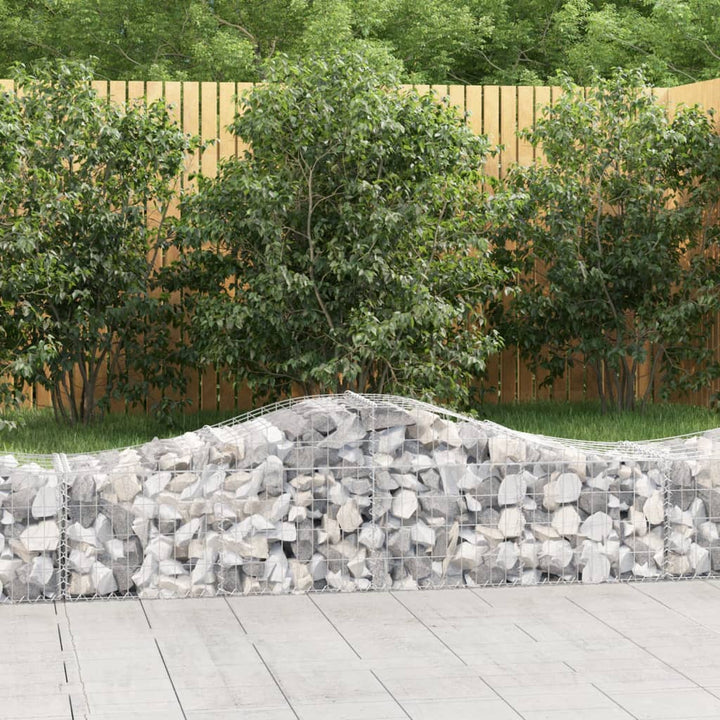 buede gabionkurve 2 stk. 200x50x40/60 cm galvaniseret jern