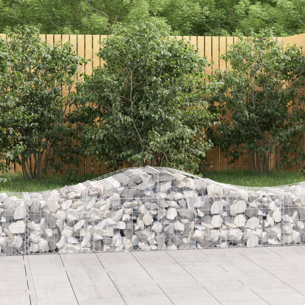 buede gabionkurve 25 stk. 200x50x40/60 cm galvaniseret jern