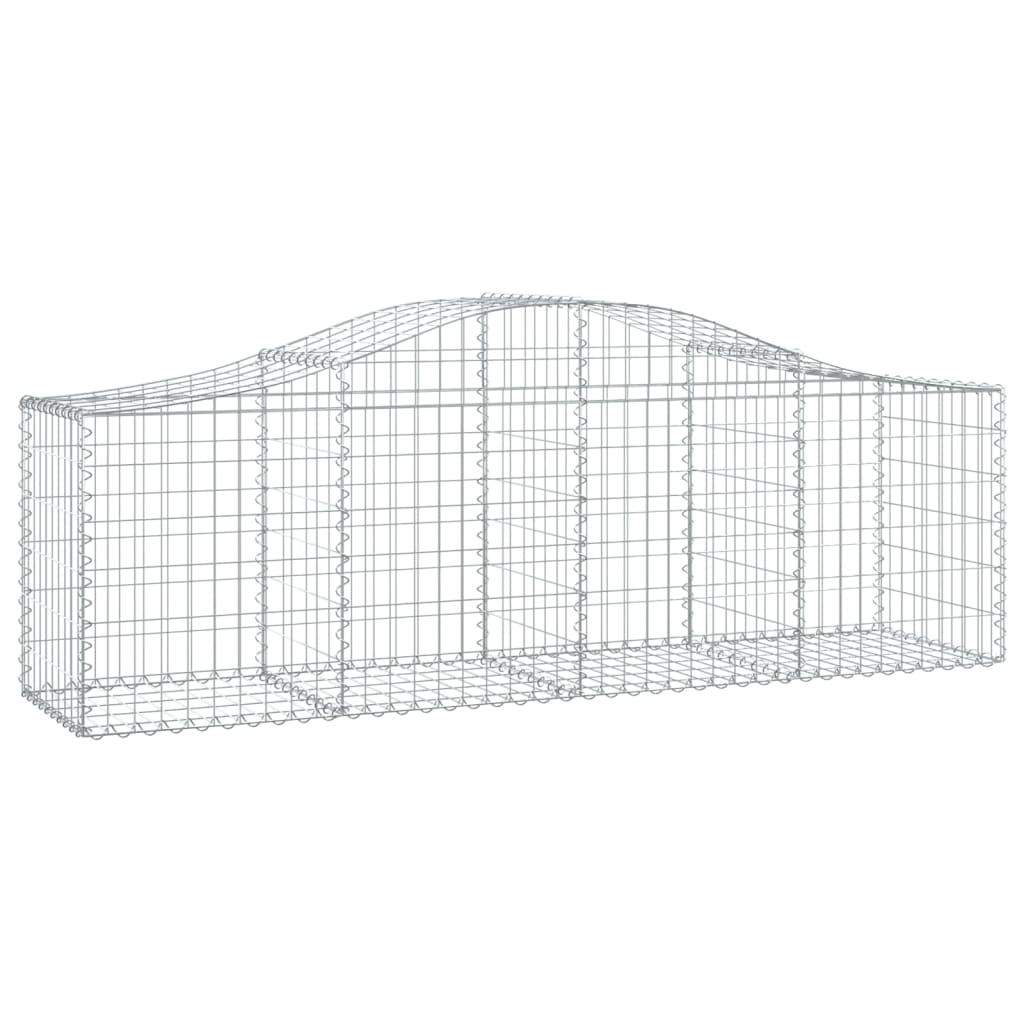 buede gabionkurve 2 stk. 200x50x60/80 cm galvaniseret jern