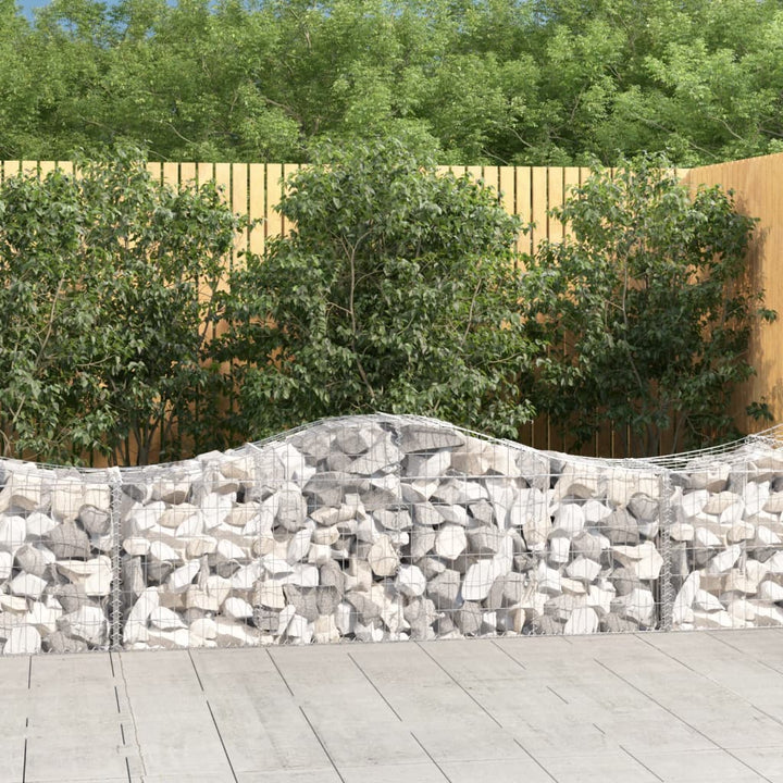 buede gabionkurve 2 stk. 200x50x60/80 cm galvaniseret jern