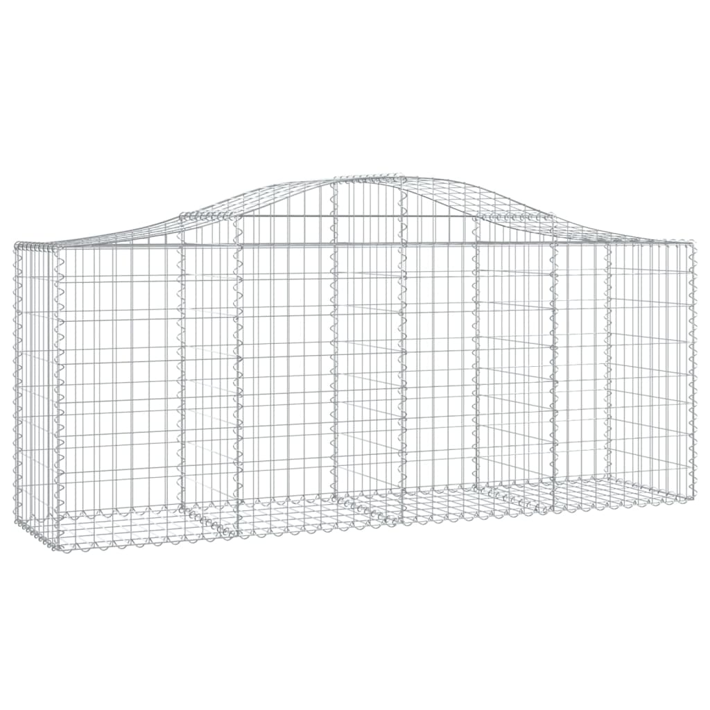 buede gabionkurve 2 stk. 200x50x80/100 cm galvaniseret jern