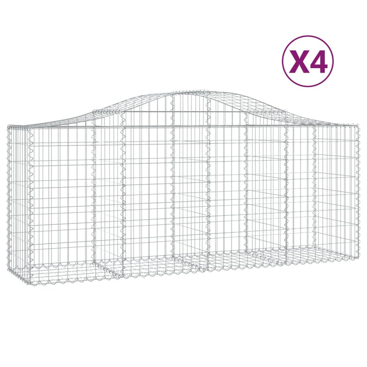 buede gabionkurve 4 stk. 200x50x80/100 cm galvaniseret jern