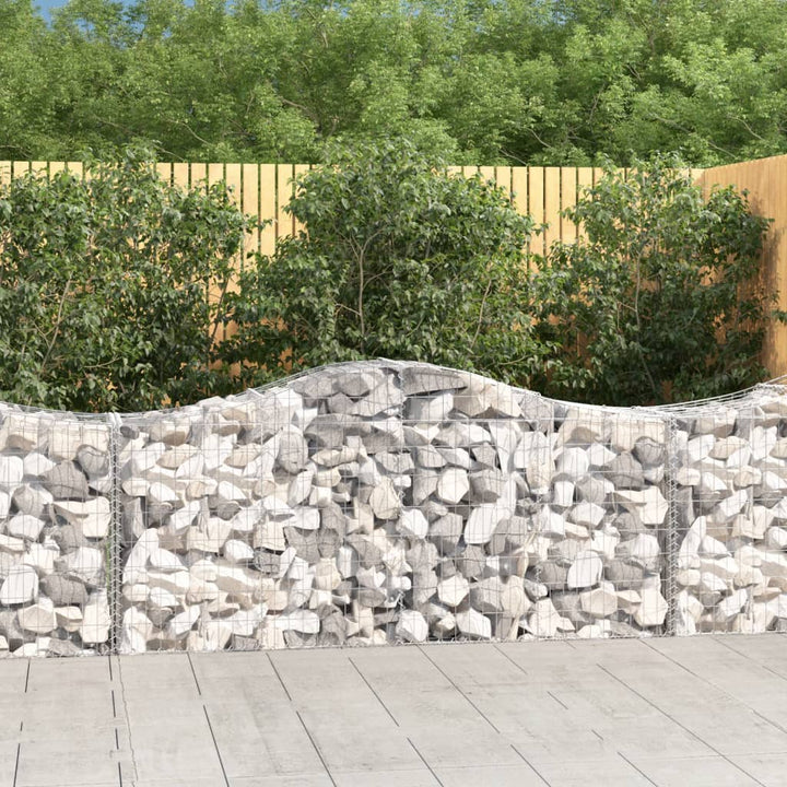buede gabionkurve 15 stk. 200x50x80/100 cm galvaniseret jern