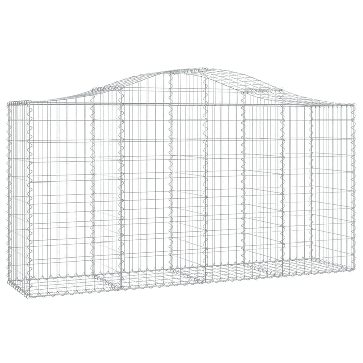 buede gabionkurve 4 stk. 200x50x100/120 cm galvaniseret jern