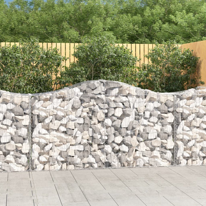 buede gabionkurve 5 stk. 200x50x100/120 cm galvaniseret jern