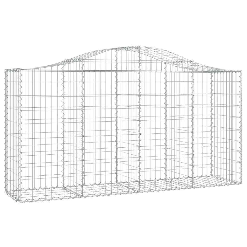 buede gabionkurve 8 stk. 200x50x100/120 cm galvaniseret jern