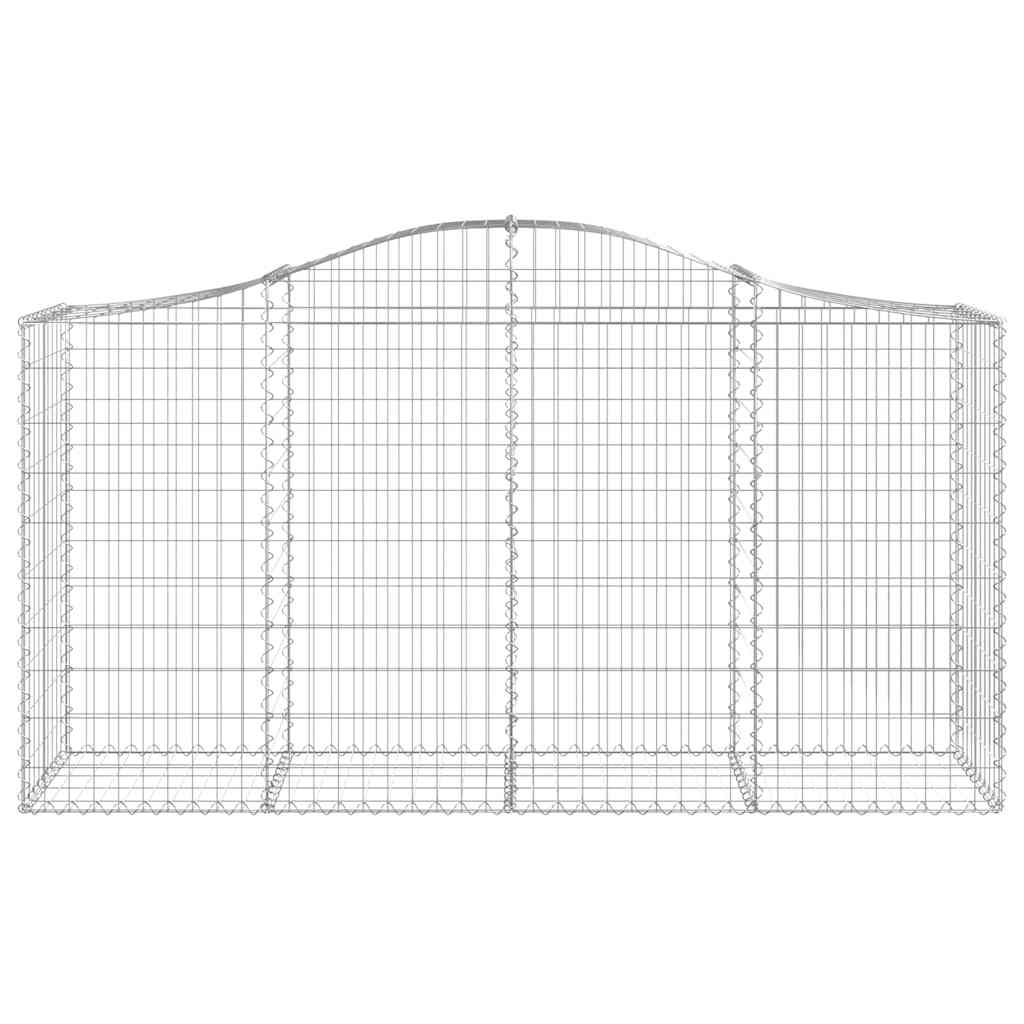 buede gabionkurve 8 stk. 200x50x100/120 cm galvaniseret jern