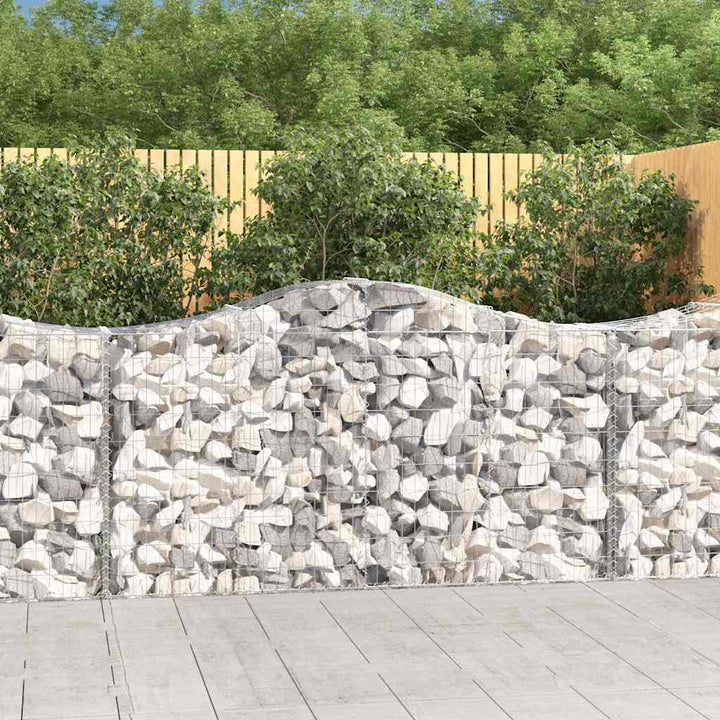 buede gabionkurve 8 stk. 200x50x100/120 cm galvaniseret jern