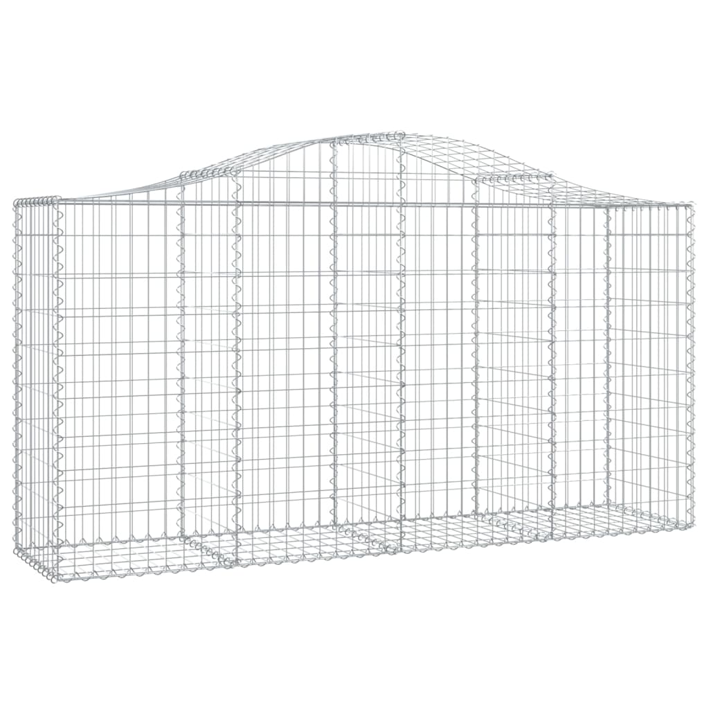 buede gabionkurve 9 stk. 200x50x100/120 cm galvaniseret jern