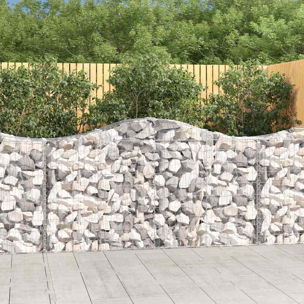 buede gabionkurve 18 stk. 200x50x100/120 cm galvaniseret jern