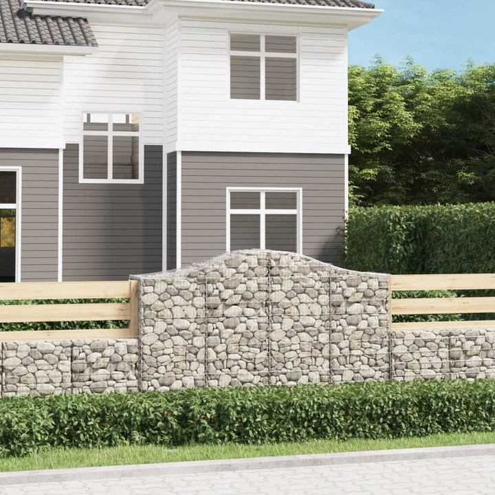 buede gabionkurve 25 stk. 200x50x120/140 cm galvaniseret jern