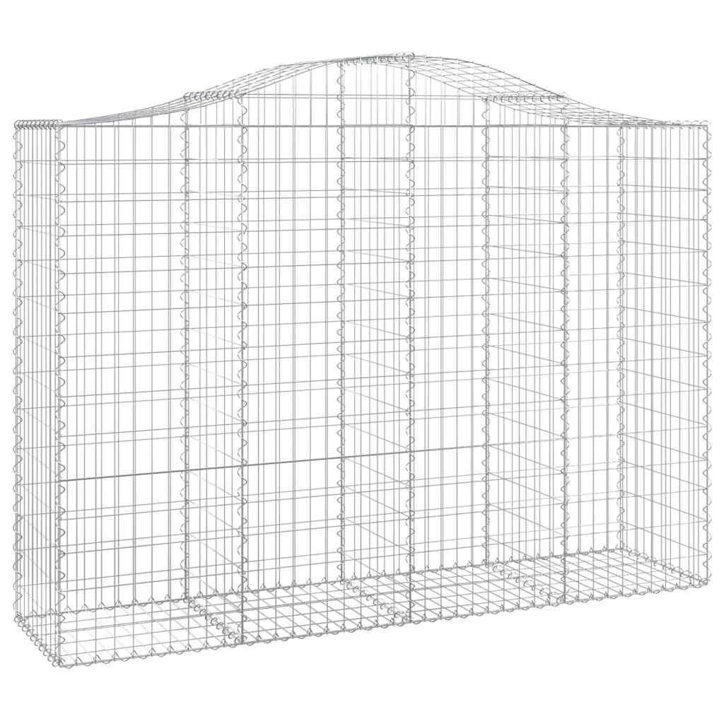 buede gabionkurve 12 stk. 200x50x140/160 cm galvaniseret jern