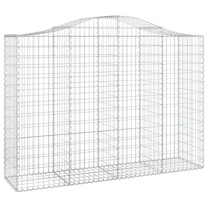 buede gabionkurve 14 stk. 200x50x140/160 cm galvaniseret jern