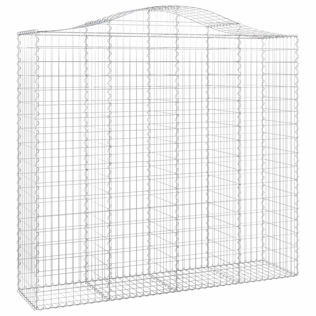 buede gabionkurve 2 stk. 200x50x180/200 cm galvaniseret jern