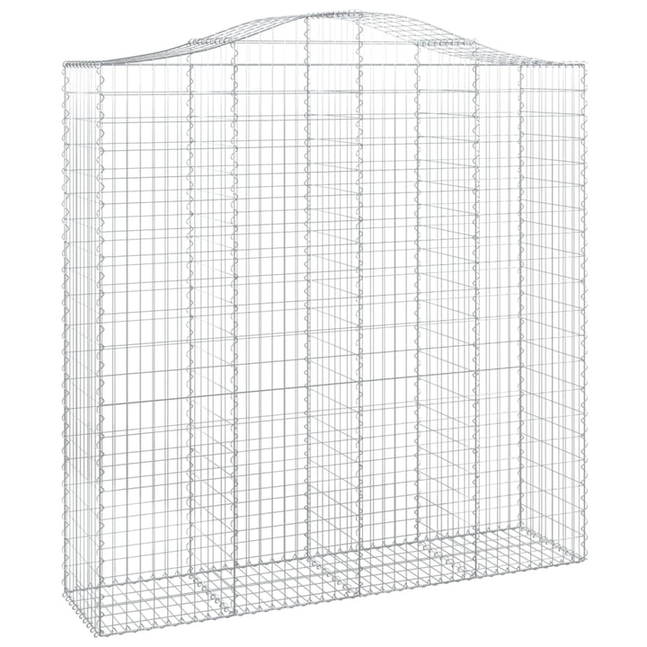 buede gabionkurve 2 stk. 200x50x200/220 cm galvaniseret jern