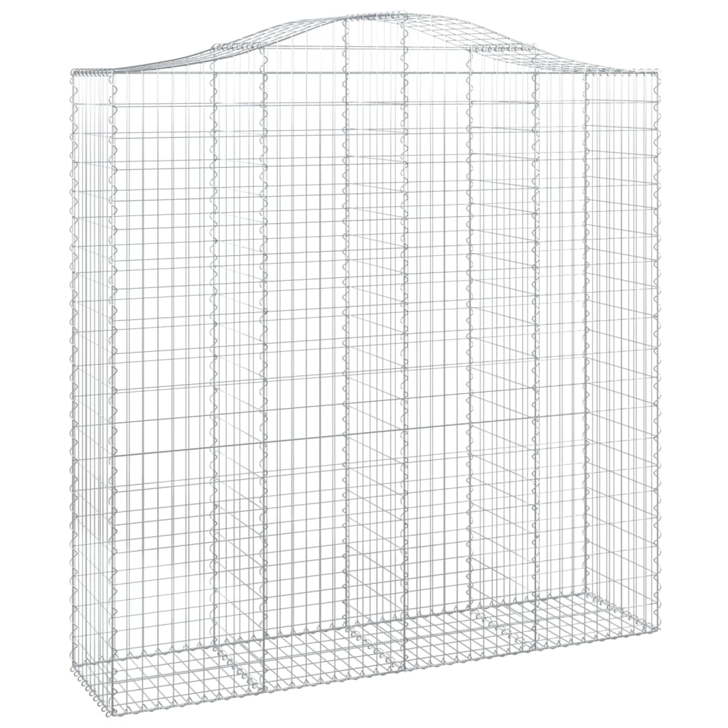 buede gabionkurve 4 stk. 200x50x200/220 cm galvaniseret jern