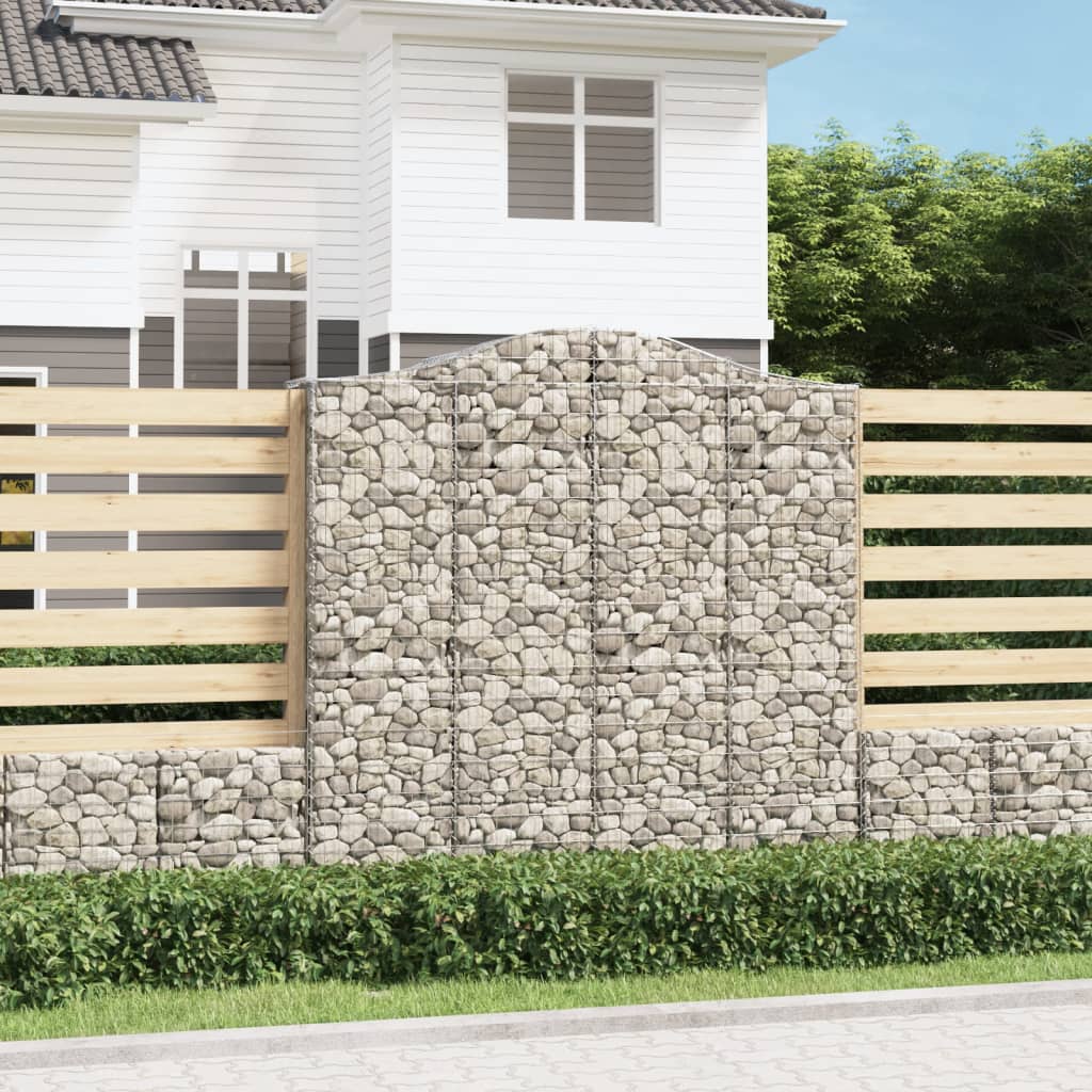 buede gabionkurve 5 stk. 200x50x200/220 cm galvaniseret jern
