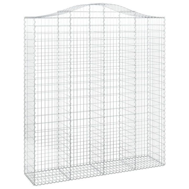 buede gabionkurve 4 stk. 200x50x220/240 cm galvaniseret jern