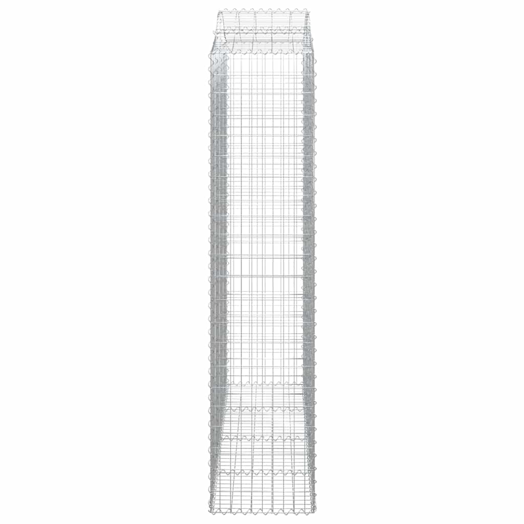 buede gabionkurve 7 stk. 200x50x220/240 cm galvaniseret jern