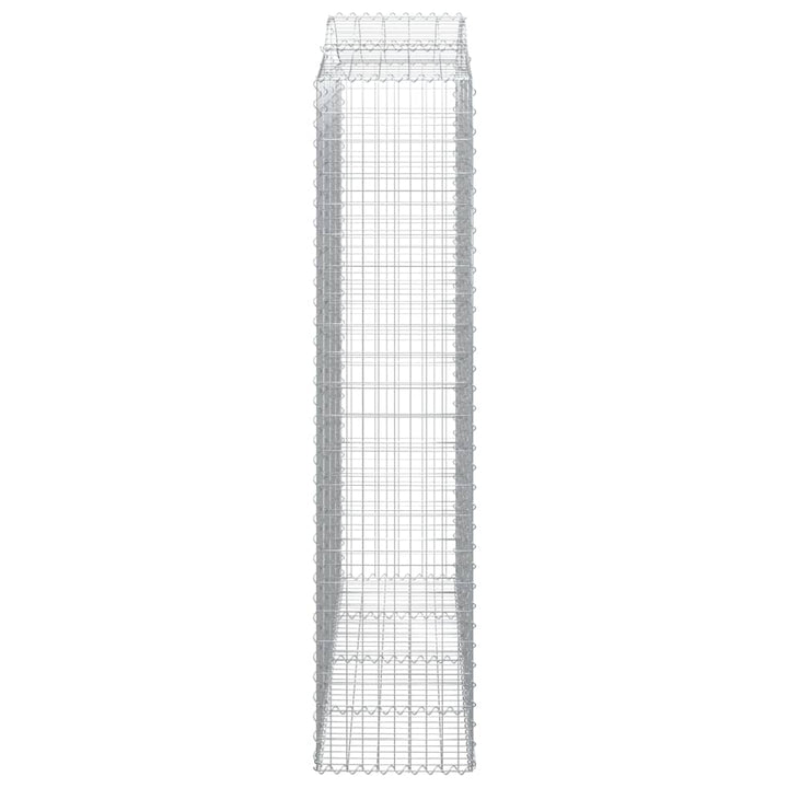 buede gabionkurve 9 stk. 200x50x220/240 cm galvaniseret jern