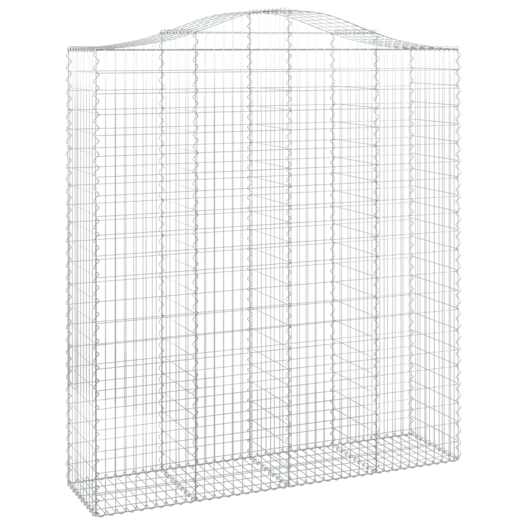 buede gabionkurve 12 stk. 200x50x220/240 cm galvaniseret jern