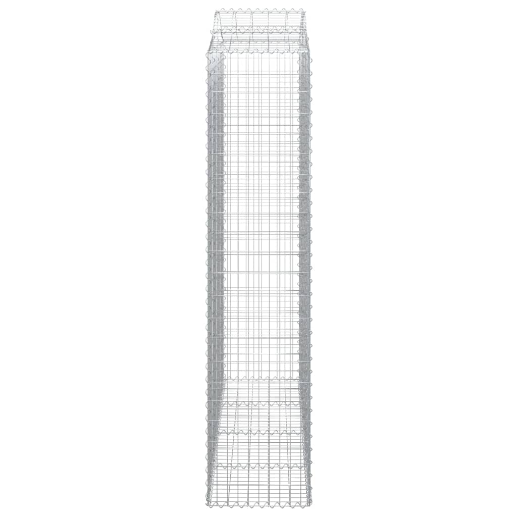 buede gabionkurve 12 stk. 200x50x220/240 cm galvaniseret jern