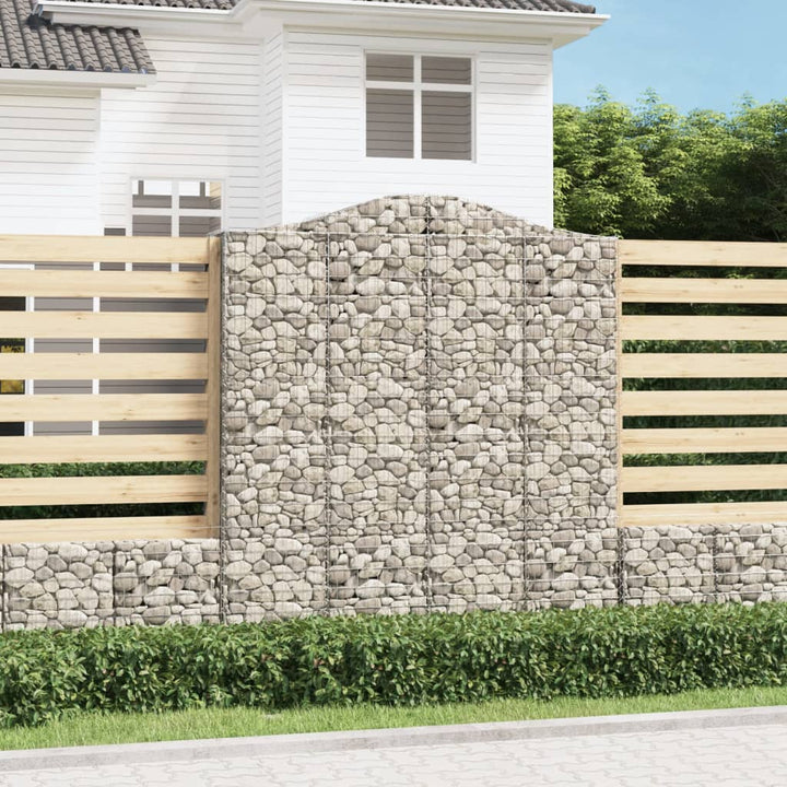 buede gabionkurve 12 stk. 200x50x220/240 cm galvaniseret jern