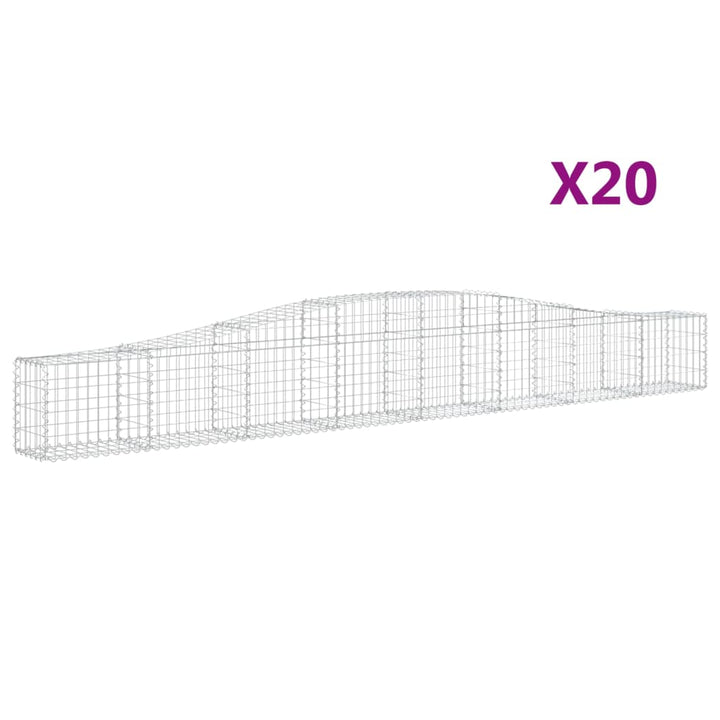 buede gabionkurve 20 stk. 400x30x40/60 cm galvaniseret jern
