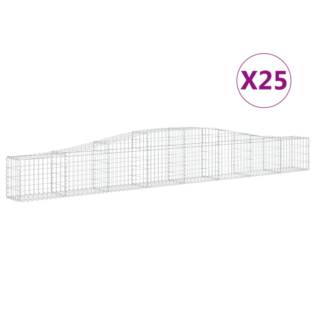 buede gabionkurve 25 stk. 400x30x40/60 cm galvaniseret jern