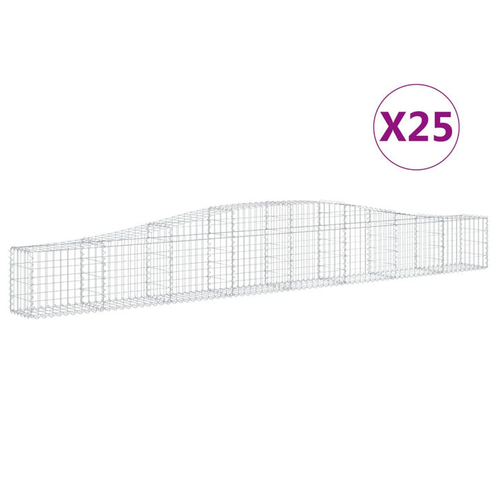 buede gabionkurve 25 stk. 400x30x40/60 cm galvaniseret jern