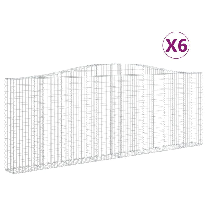 buede gabionkurve 6 stk. 400x30x140/160 cm galvaniseret jern