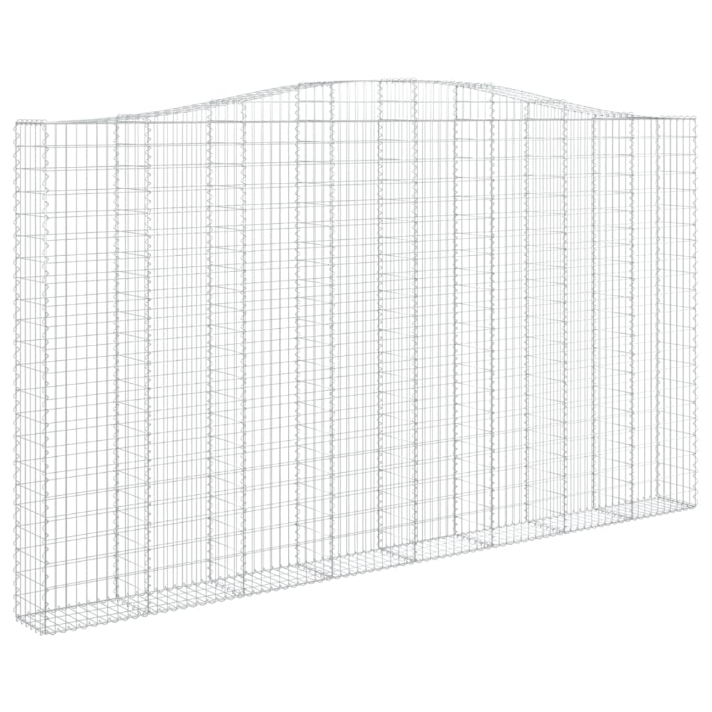 buede gabionkurve 3 stk. 400x30x220/240 cm galvaniseret jern