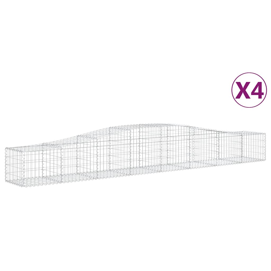 buede gabionkurve 4 stk. 400x50x40/60 cm galvaniseret jern