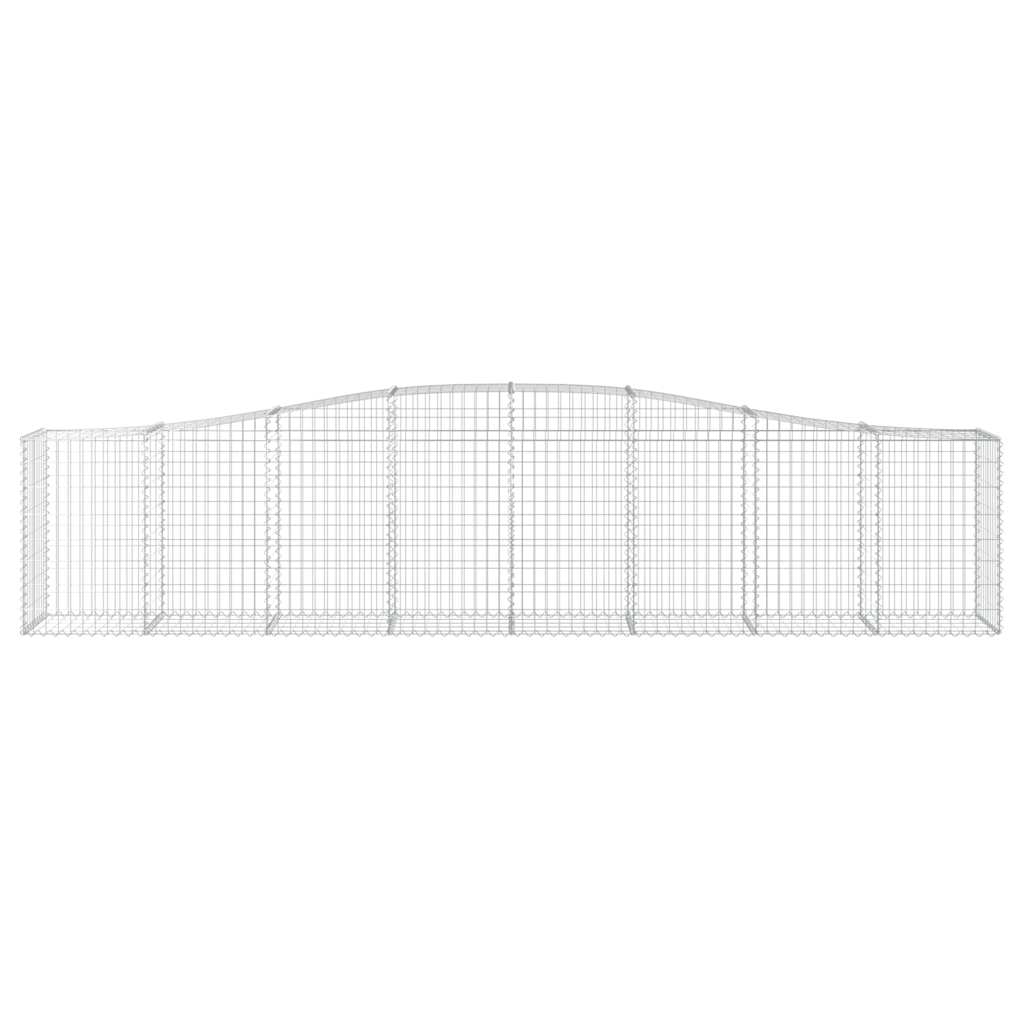 buede gabionkurve 7 stk. 400x50x80/100 cm galvaniseret jern