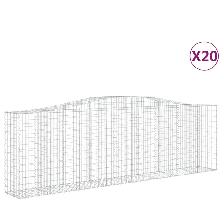 buede gabionkurve 20 stk. 400x50x120/140 cm galvaniseret jern