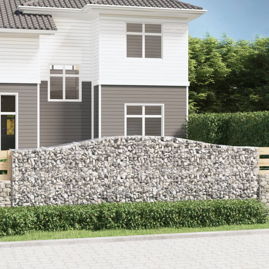 buede gabionkurve 20 stk. 400x50x120/140 cm galvaniseret jern