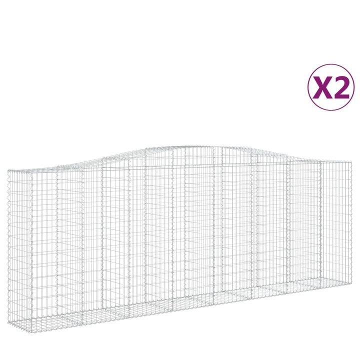 buede gabionkurve 2 stk. 400x50x140/160 cm galvaniseret jern