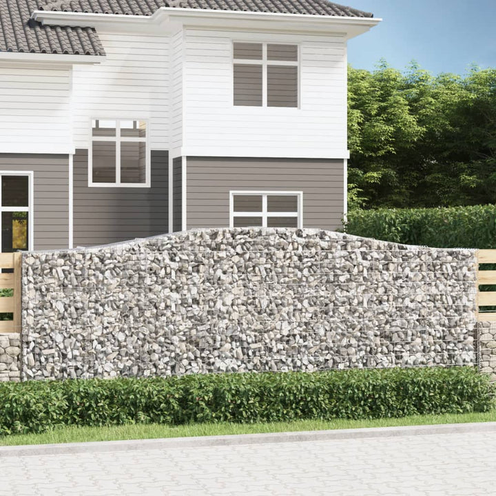 buede gabionkurve 4 stk. 400x50x140/160 cm galvaniseret jern