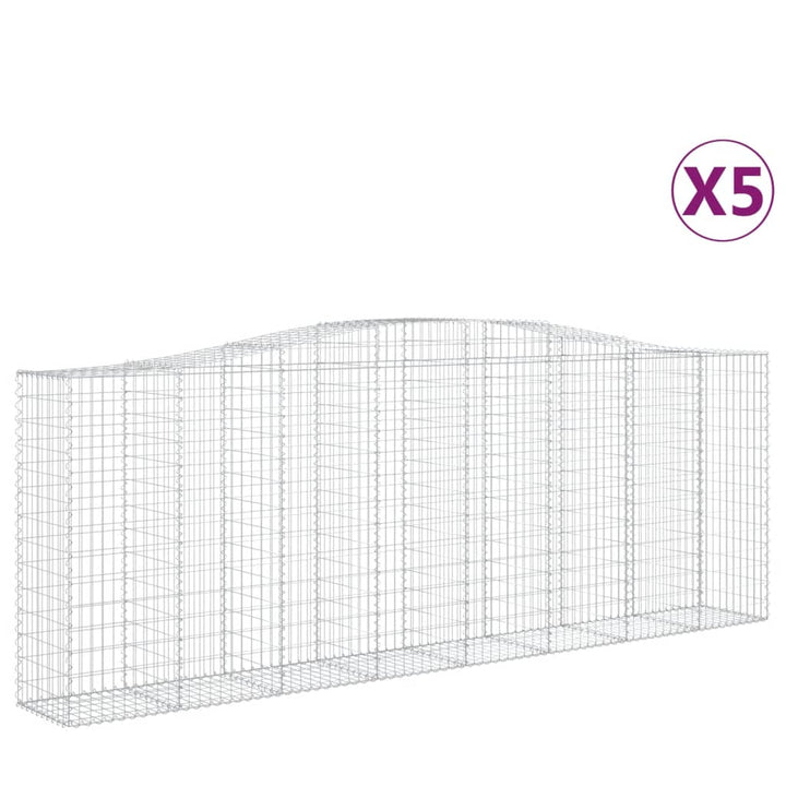 buede gabionkurve 5 stk. 400x50x140/160 cm galvaniseret jern