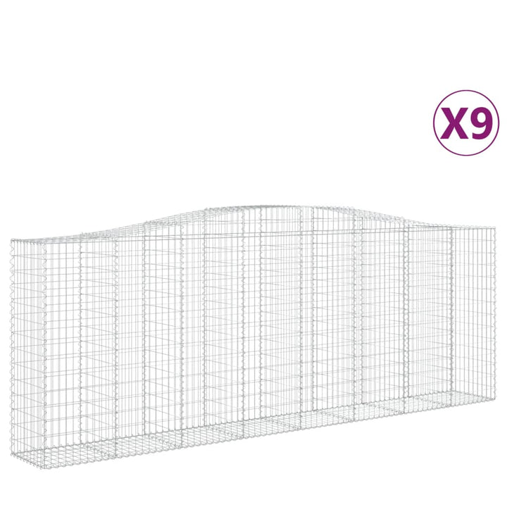 buede gabionkurve 9 stk. 400x50x140/160 cm galvaniseret jern