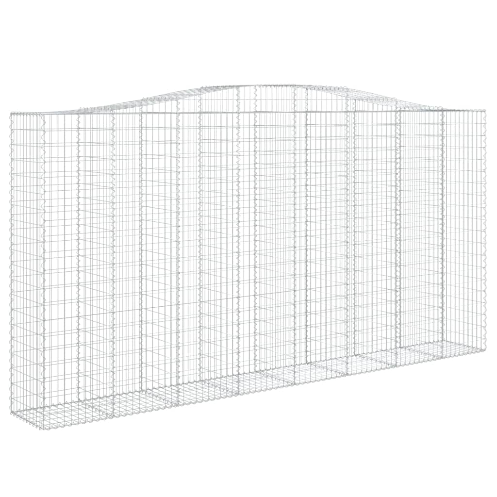 buede gabionkurve 2 stk. 400x50x200/220 cm galvaniseret jern