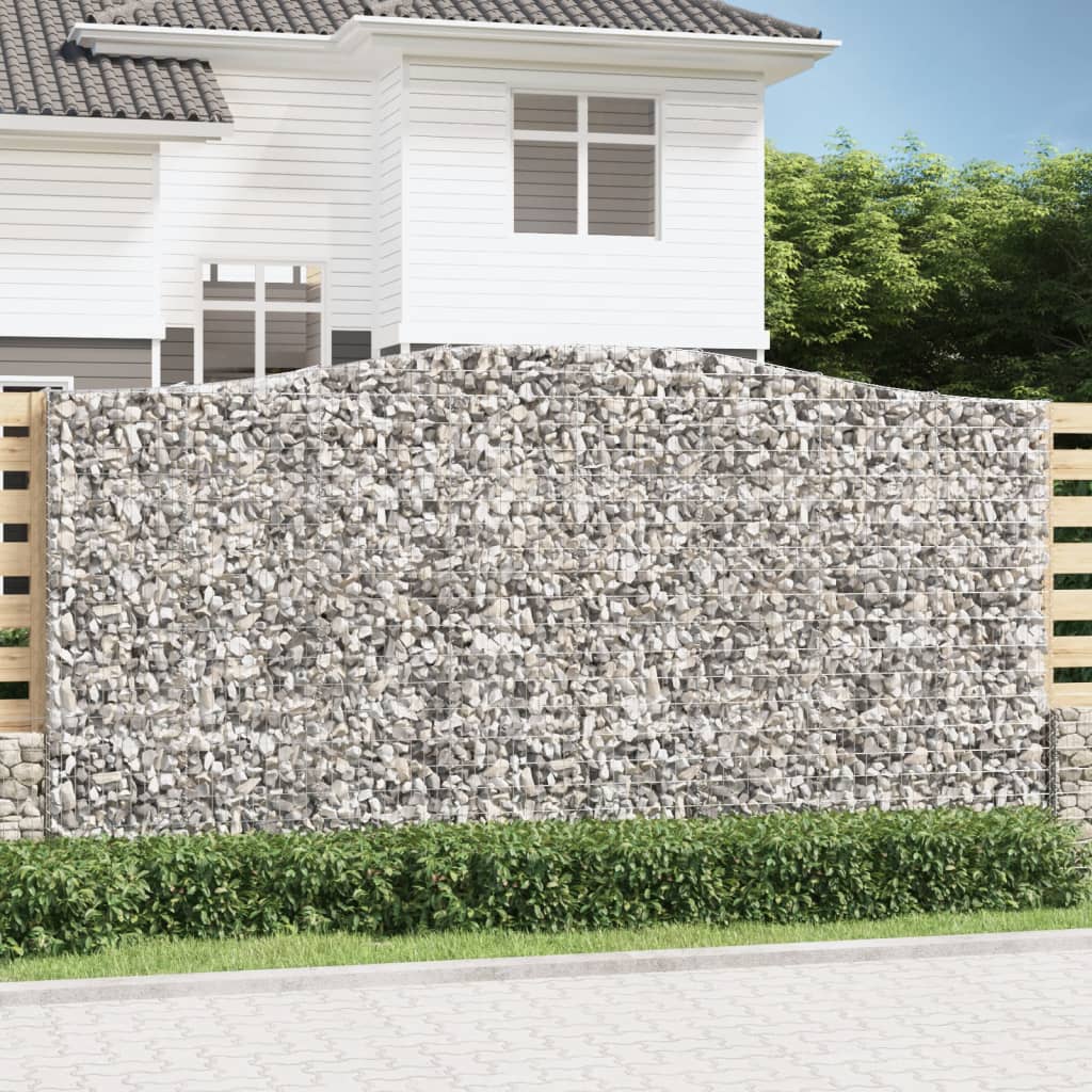 buede gabionkurve 2 stk. 400x50x200/220 cm galvaniseret jern
