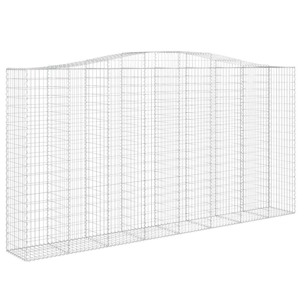 buede gabionkurve 3 stk. 400x50x200/220 cm galvaniseret jern