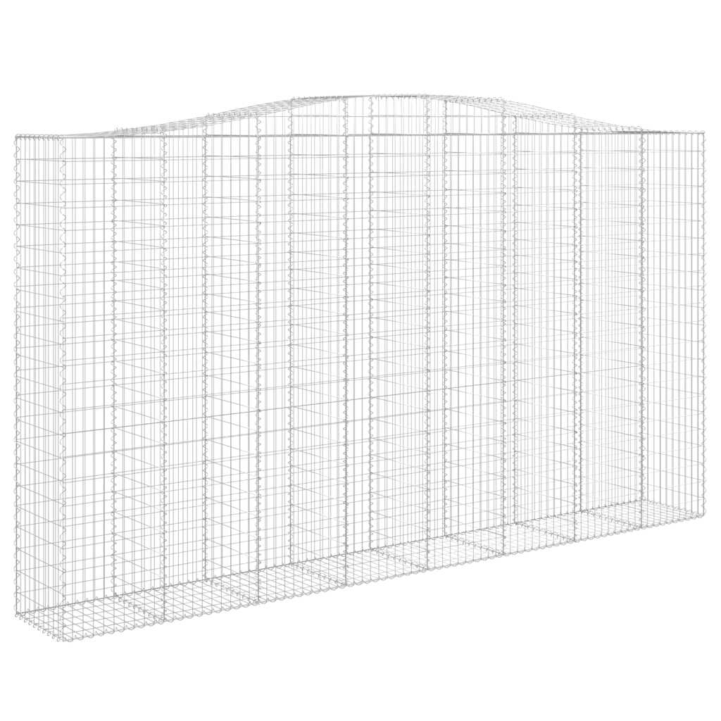 buede gabionkurve 6 stk. 400x50x220/240 cm galvaniseret jern