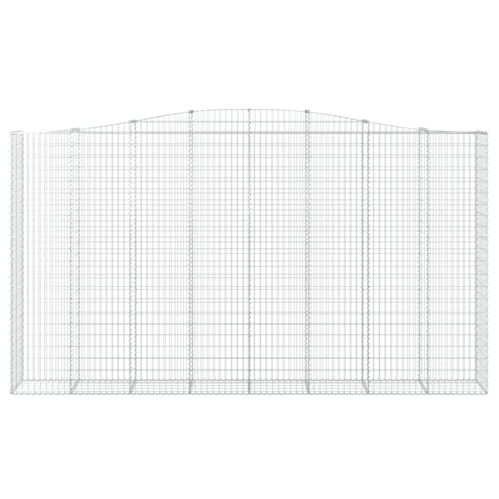 buede gabionkurve 8 stk. 400x50x220/240 cm galvaniseret jern