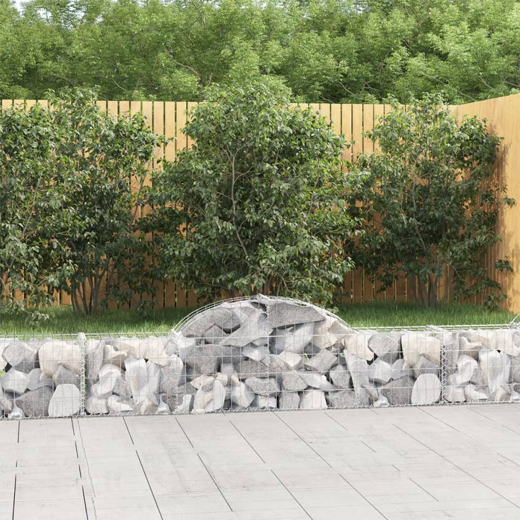 buede gabionkurve 4 stk. 200x30x40/60 cm galvaniseret jern