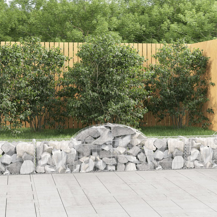 buede gabionkurve 7 stk. 200x30x40/60 cm galvaniseret jern