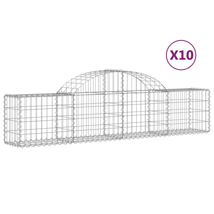 buede gabionkurve 10 stk. 200x30x40/60 cm galvaniseret jern
