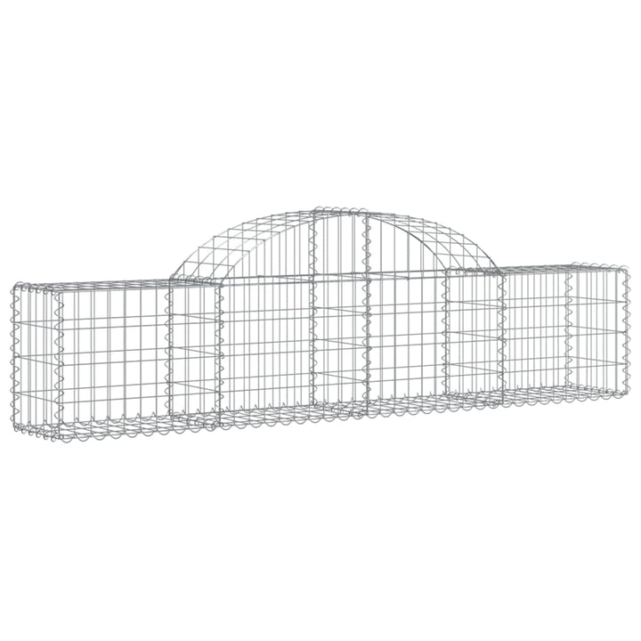 buede gabionkurve 14 stk. 200x30x40/60 cm galvaniseret jern